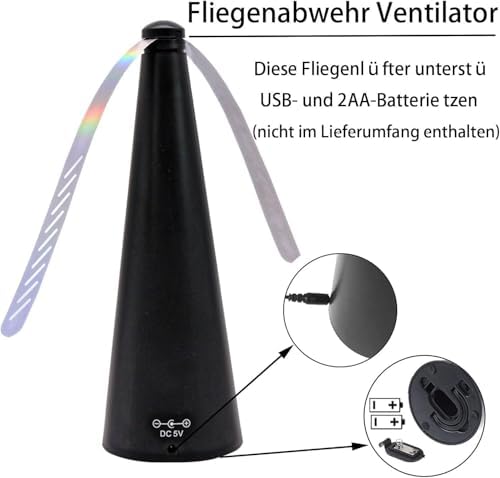 Vue 5 de Pcs Table Fly Fansportable