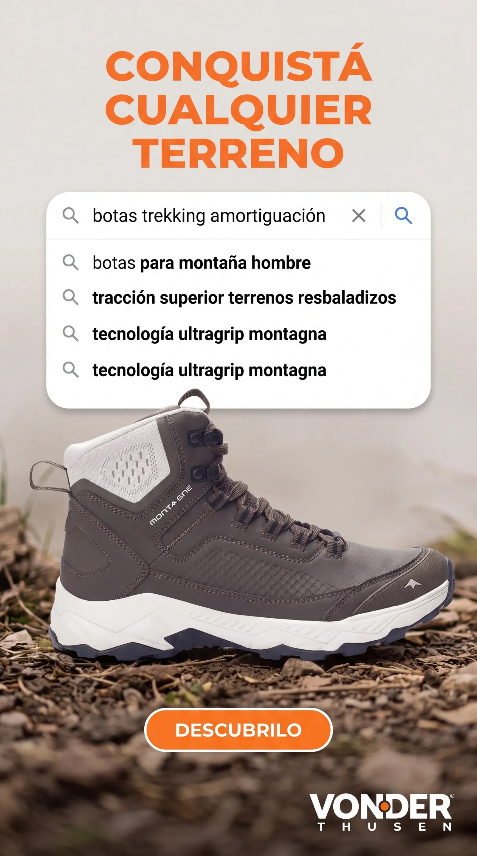 Anúncio de produto com caixa de busca do Google