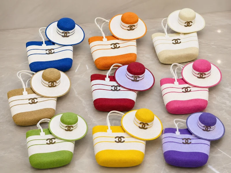 Collection tendance : ensembles chapeau & sac colorés