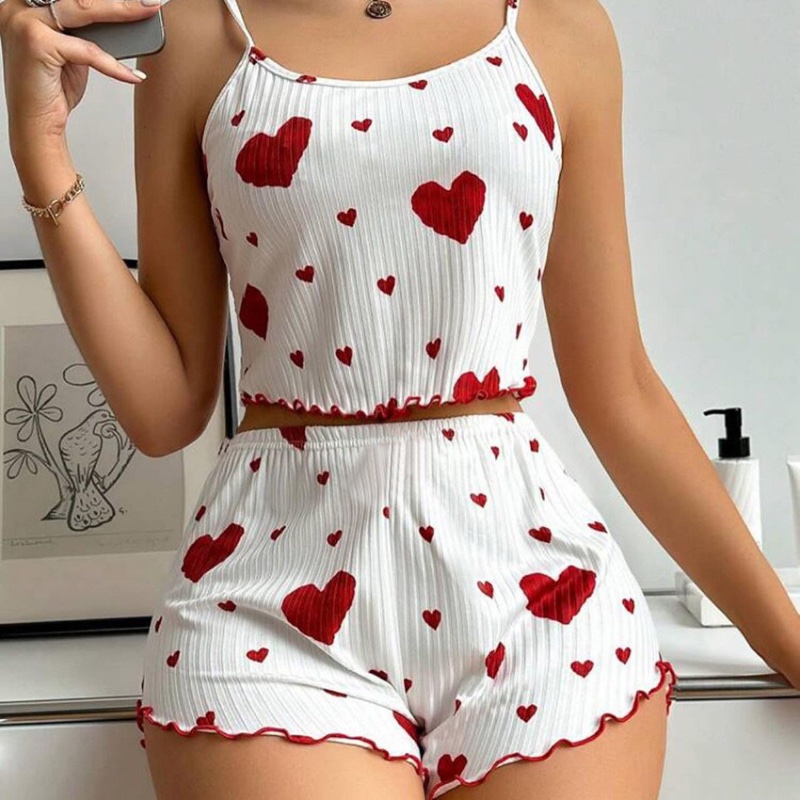 Ensemble Pyjama Confort à Motifs Cœurs