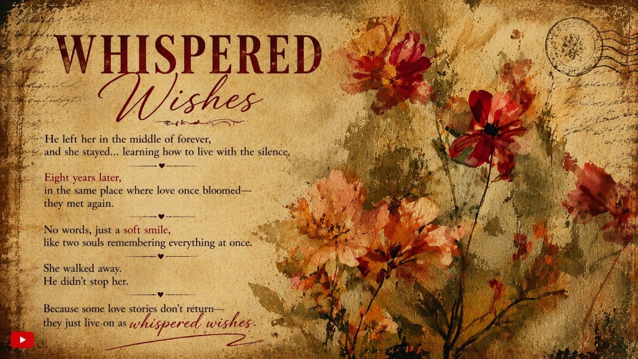 WHISPERED WISHES 🎧

some feelings are never said out loud…
they stay hidden in the silence, in the pauses, in the things we almost said.

"whispered wishes" is about those quiet emotions — the ones you carry in your heart but never truly express. the late-night thoughts 🌙, the unsent messages 💭, the memories that never really fade.

this song captures the softness of longing, the beauty of silence, and the ache of words left unspoken 💔

---

credits:
written & sung by: 
mix & master by: riona

---

✨ hope you like the song.

---

©️ all rights reserved. this content is protected and cannot be used or reproduced without permission.

---

keywords:
whispered wishes song emotional song sad song love song soft song hindi song indie music heart touching song late night vibes silent love feelings unspoken love broken heart music calming music romantic song