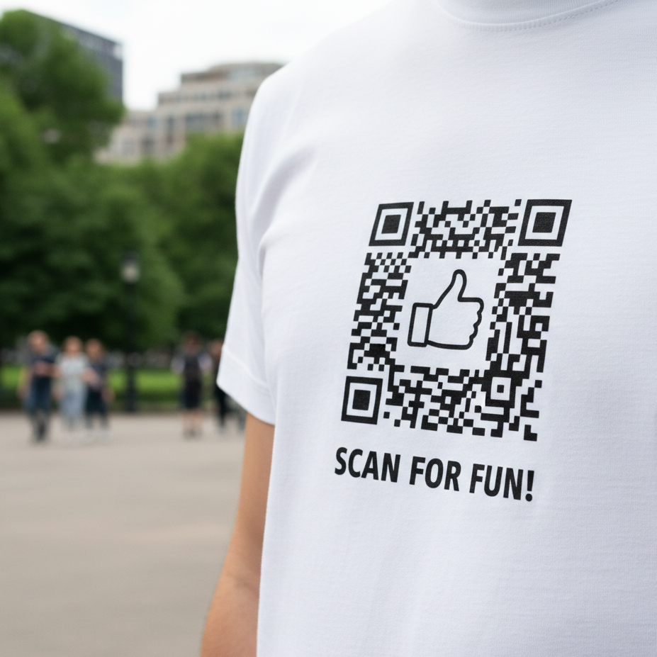 QR code design ready for shirt printing.