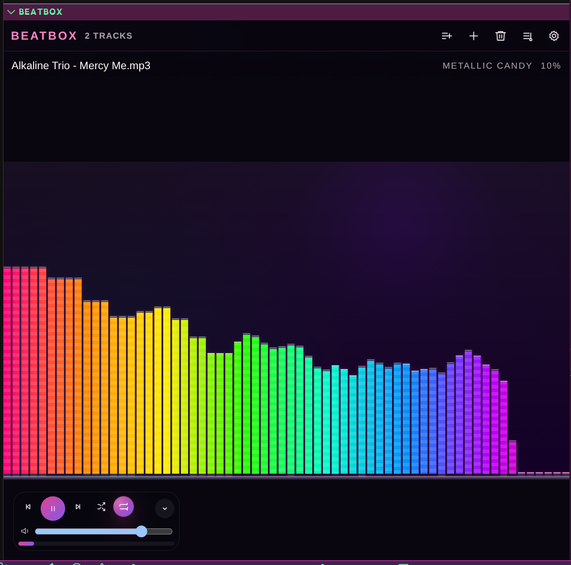 BeatBox with Metallic Candy visualizer