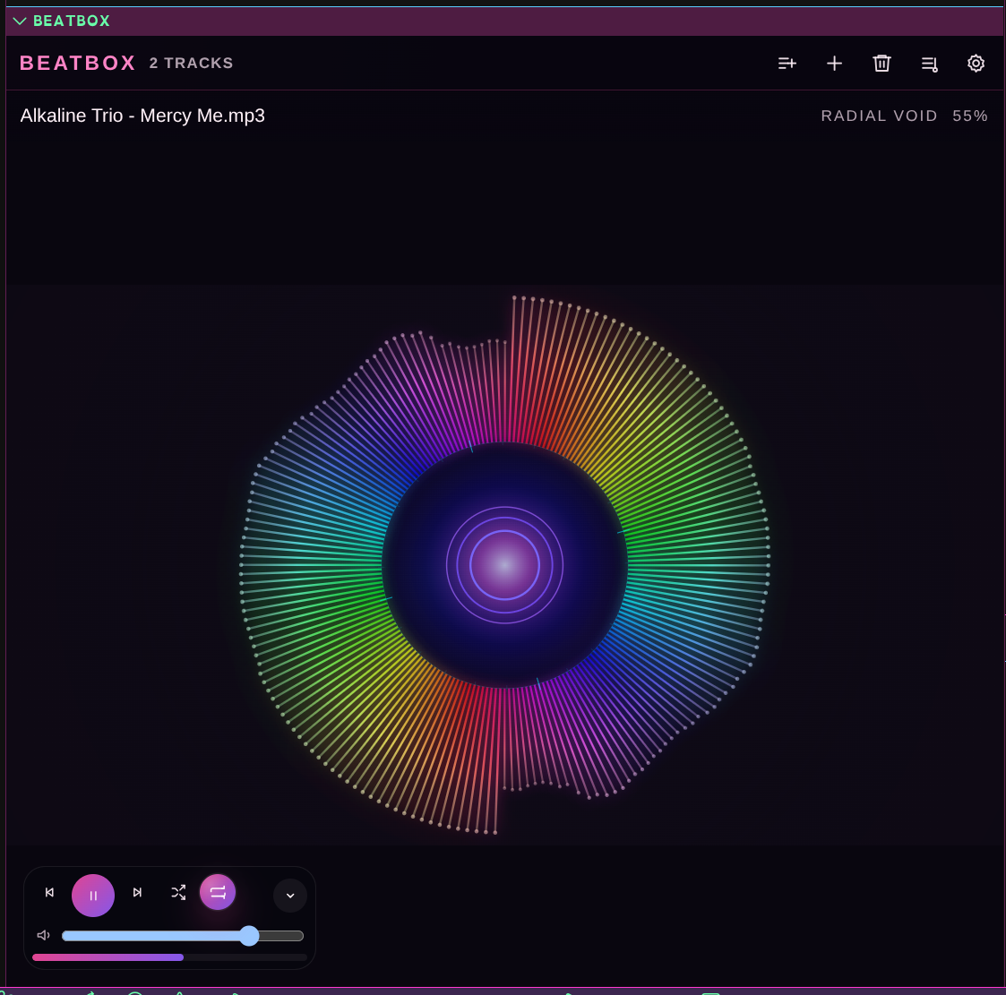 BeatBox with Radial Void visualizer