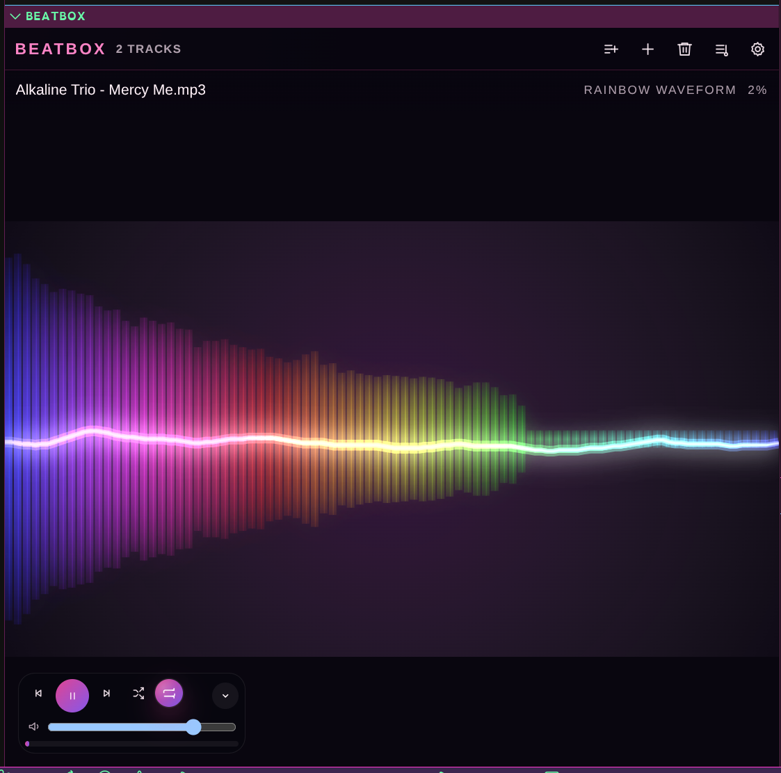 BeatBox with Rainbow Waveform visualizer
