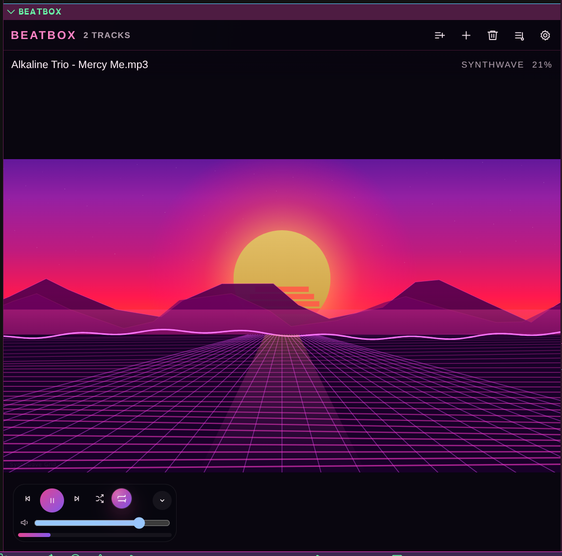 BeatBox with Synthwave visualizer