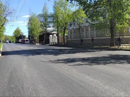 Проезжая часть на улице Октябрьской заасфальтирована