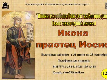 Выставка одной иконы «Праотец Иосиф»  из цикла «Иконы из собора Рождества Богородицы»
