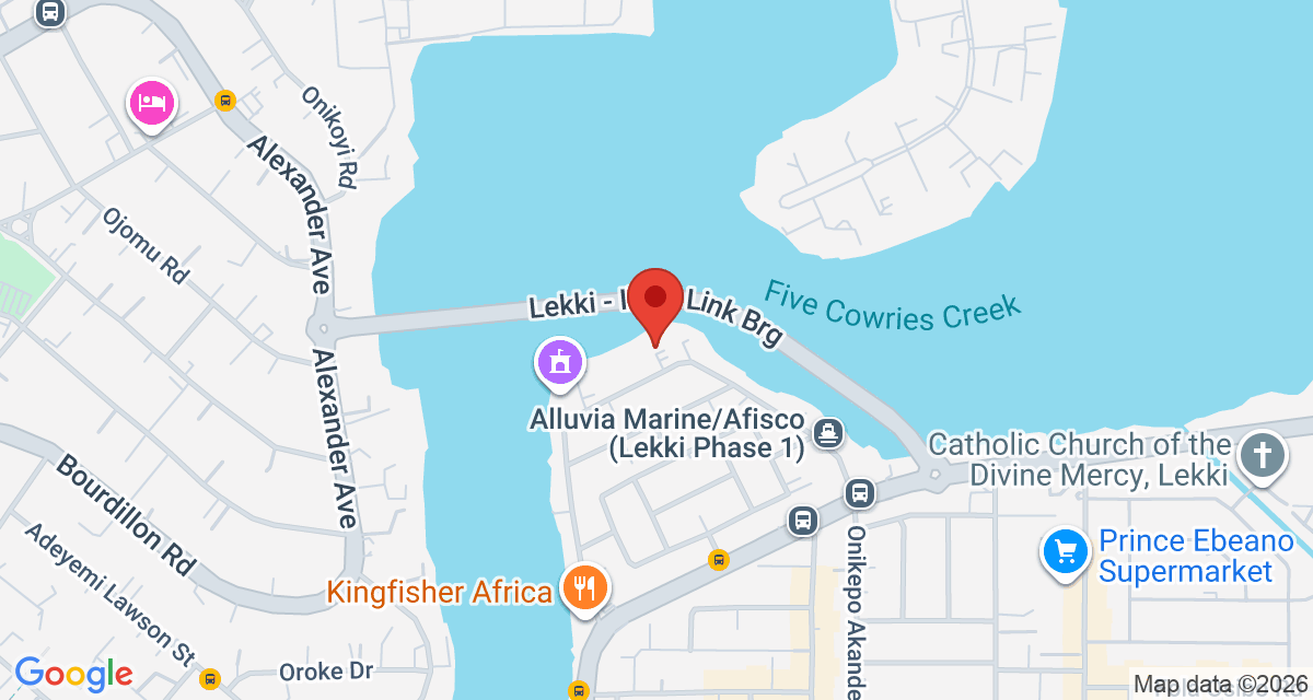 Map of Lekki Waterside Hotel