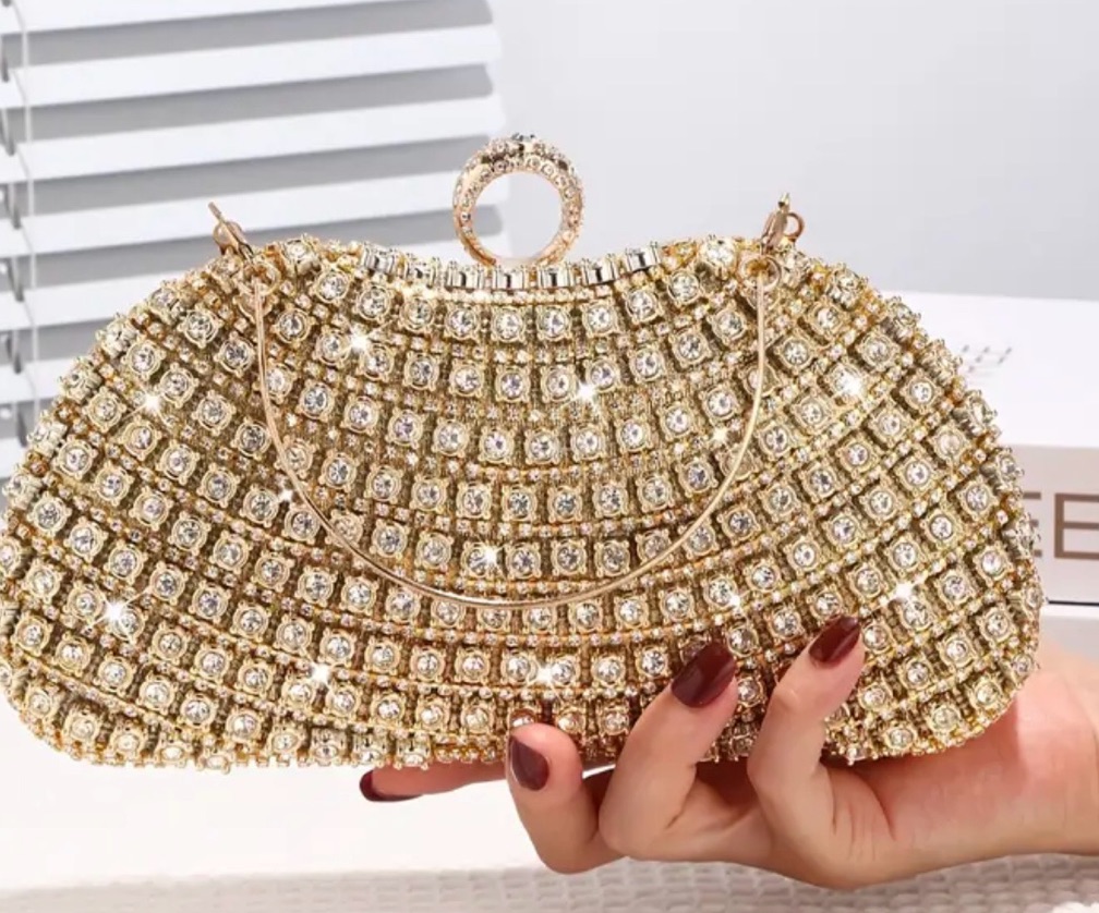 Cristal cartera dorada
