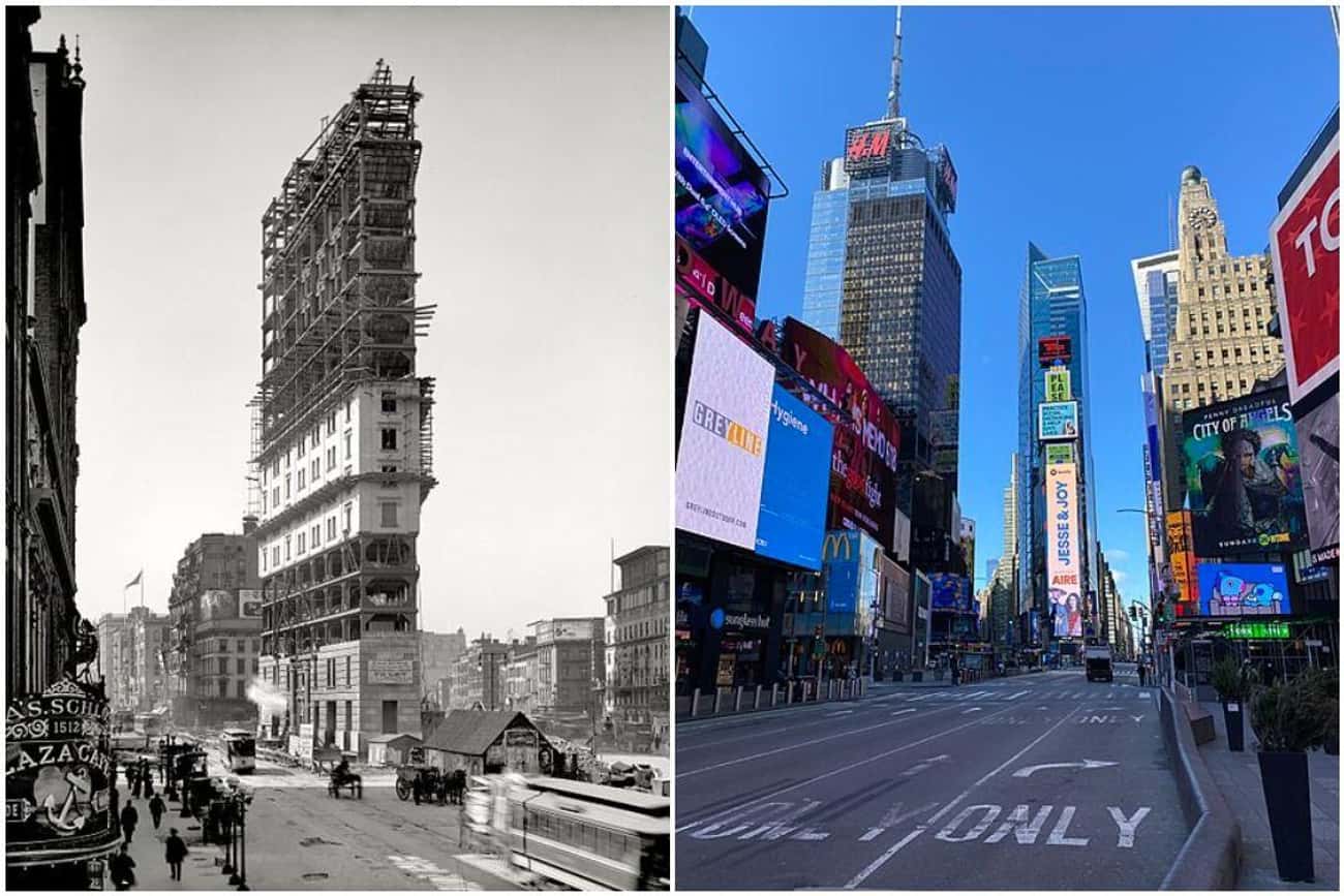 Time Square (1903 Vs. 2020)