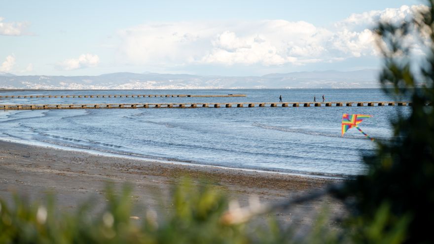 Blick auf den Strand von Grado