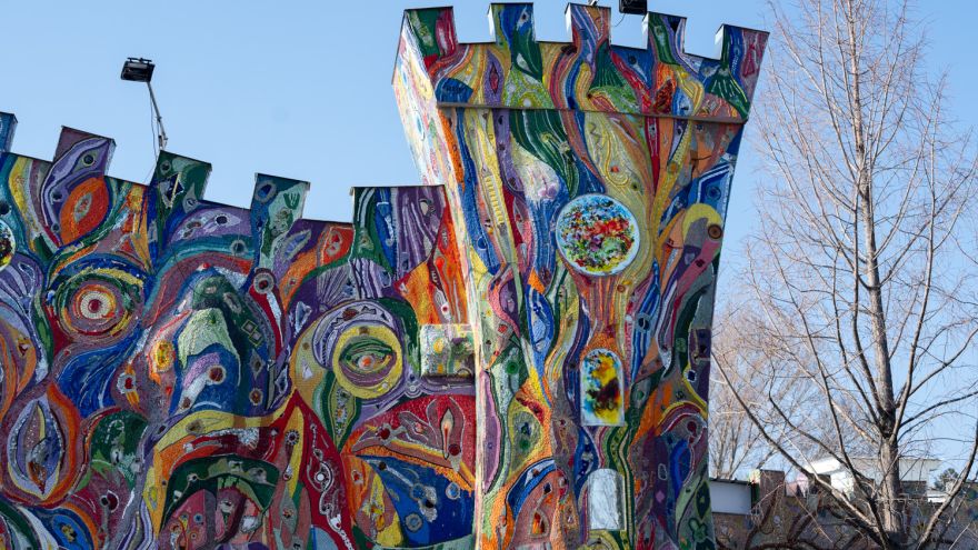 Glasmuseum die gläserne Burg, Teil der Fassade