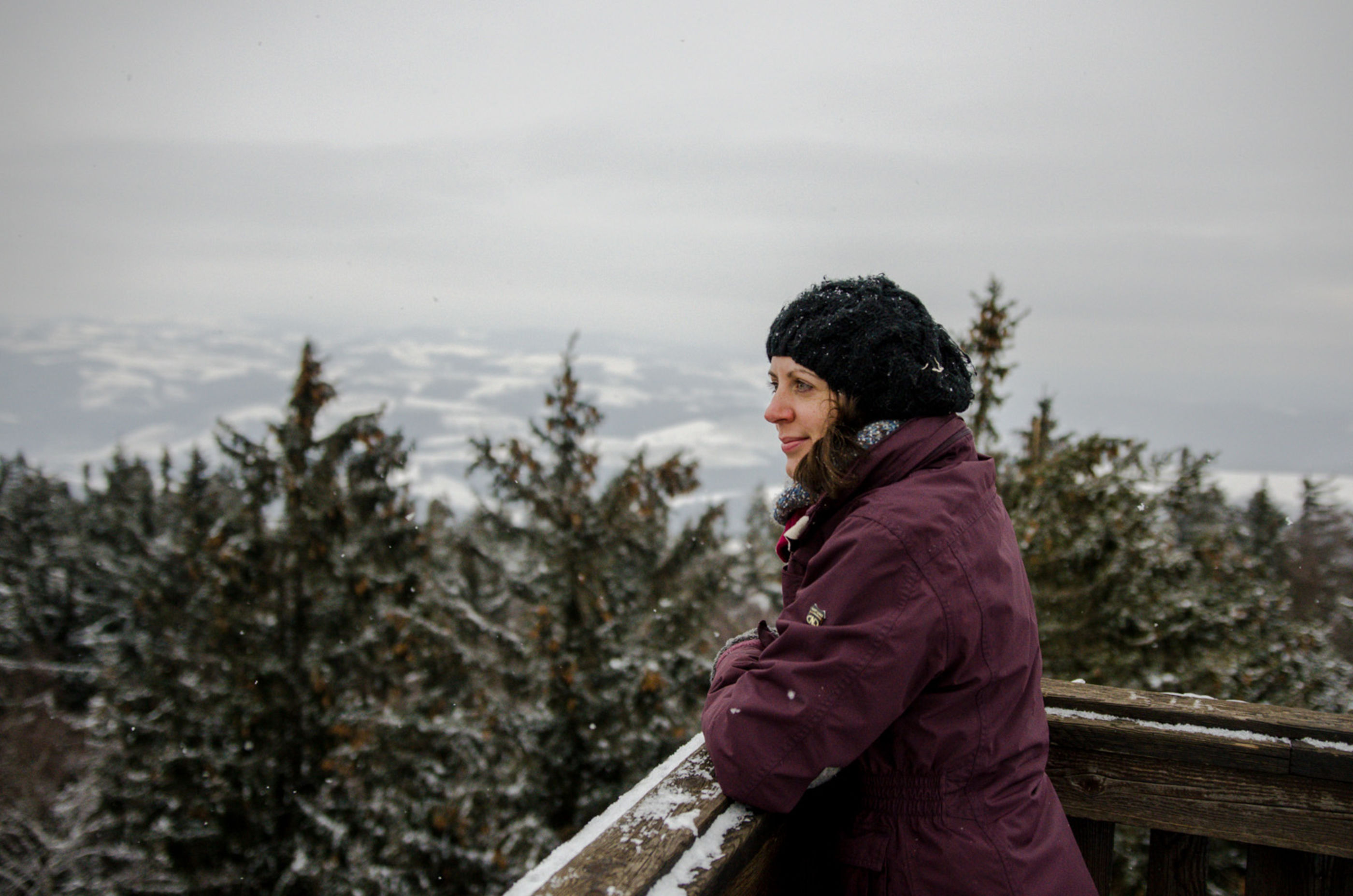 Blick von der Hutwischwarte am Hutwisch im Winter
