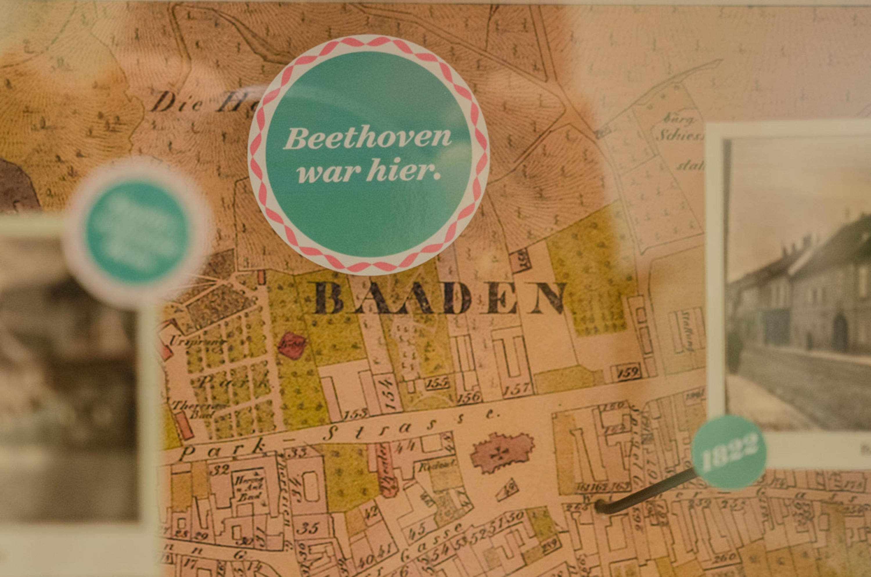 Beethoven war hier, Karte im Beethovenhaus Baden