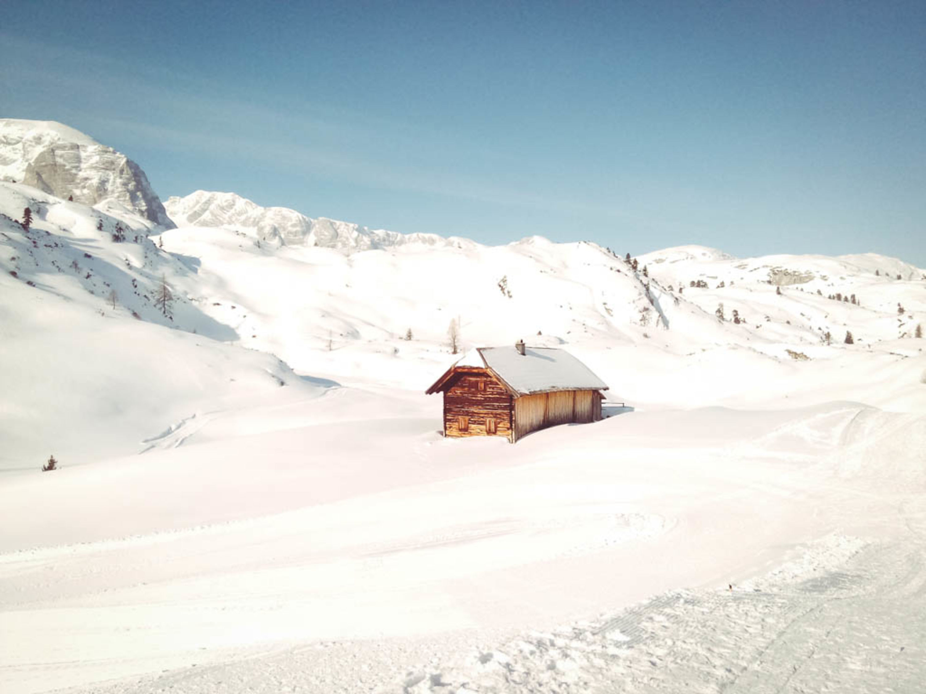 Hütte bei der Gjaid Alm Winterurlaub bei der Gjaid Alm, Hütte im Schnee