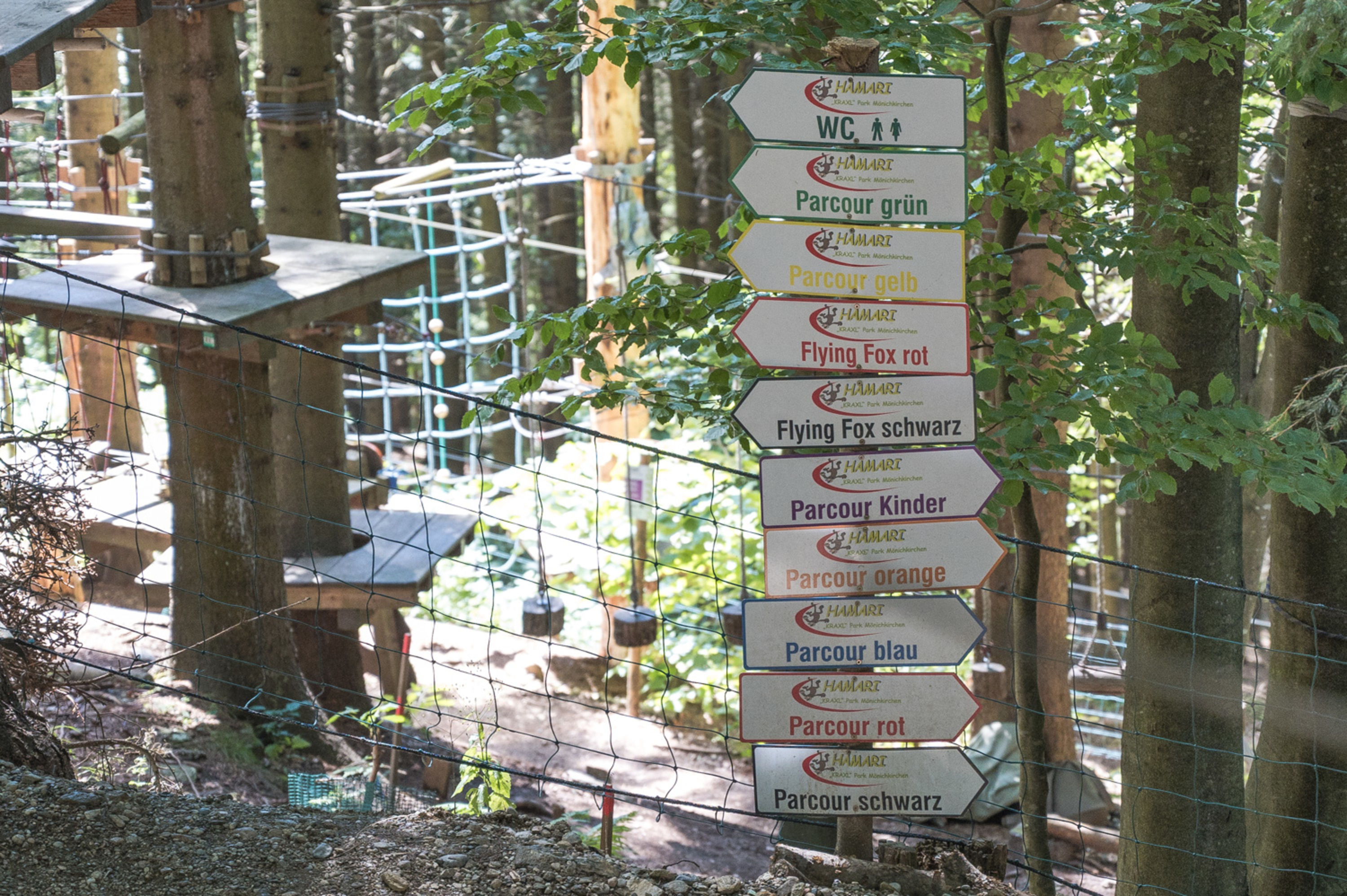 Kletterparcours Beschilderung Hamari Kletterpark