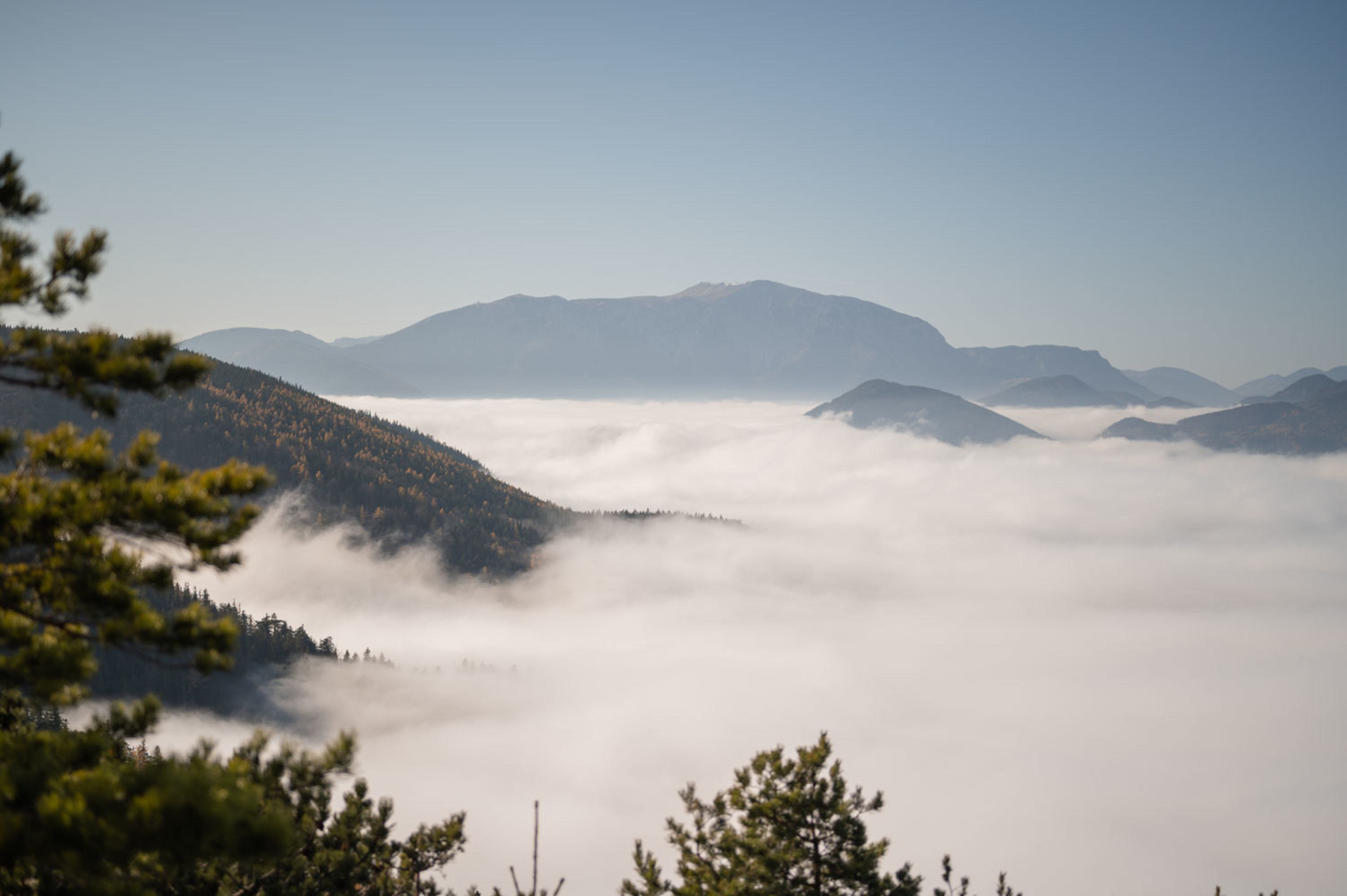 Blick auf den Schneeberg von der Hohen Wand aus