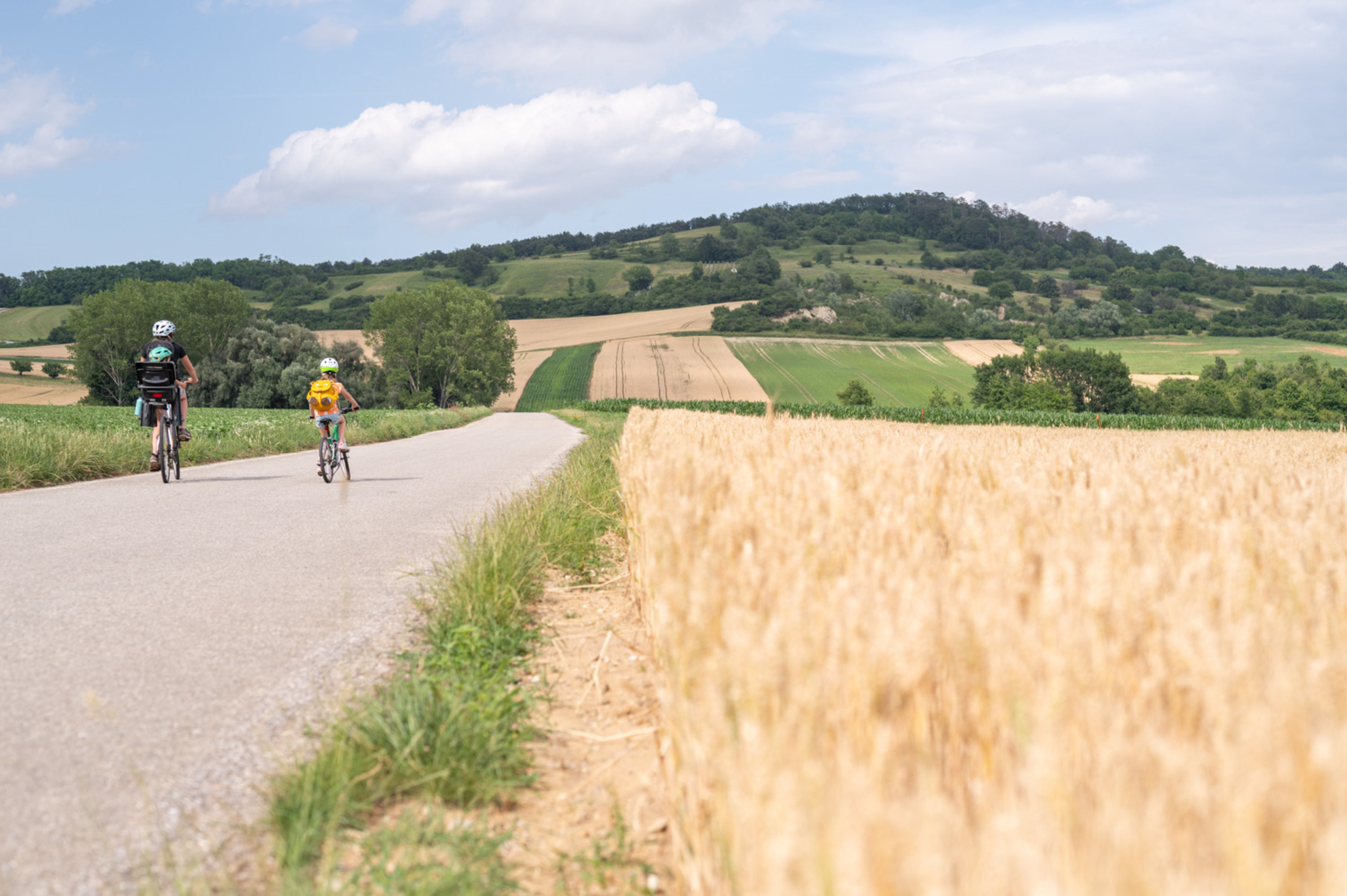 Radfahren im Naturschutzgebiet Teichwiesen, Mittelburgenland-Rosalia