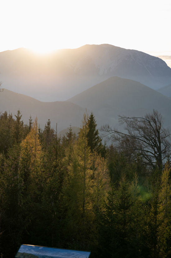 Schneeberg bei Sonnenuntergang
