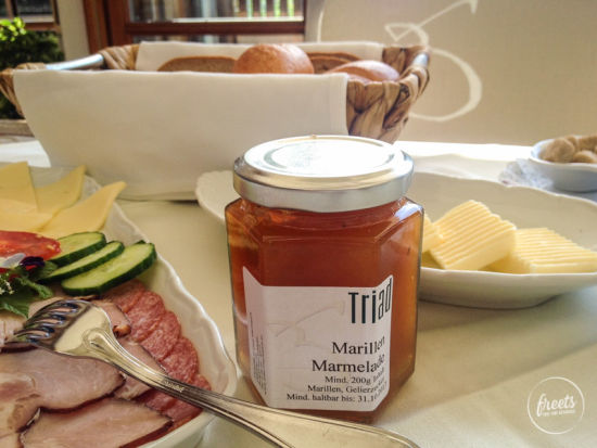 Frühstück Triad Frühstück beim Wiener Alpen Bett im Gastgarten vom Triad Wirtshaus