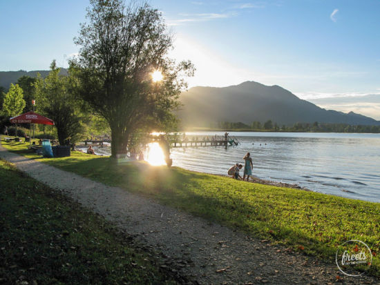 Wolfgangsee, Strandbad Sonnenuntergang im Strandbad am Wolfgangsee