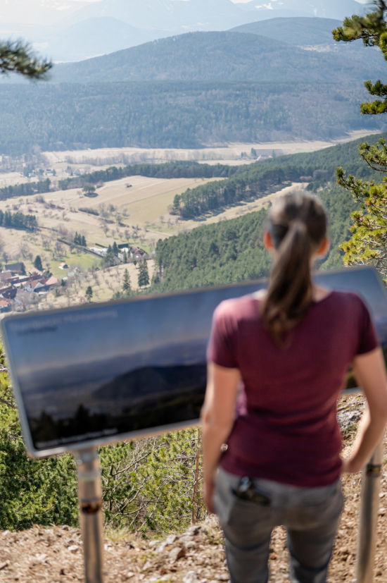Aussicht Hühnersteig Gösing Blick auf den Gfieder und die Umgebung bei Ternitz vom Gösing (Hühnersteig) aus