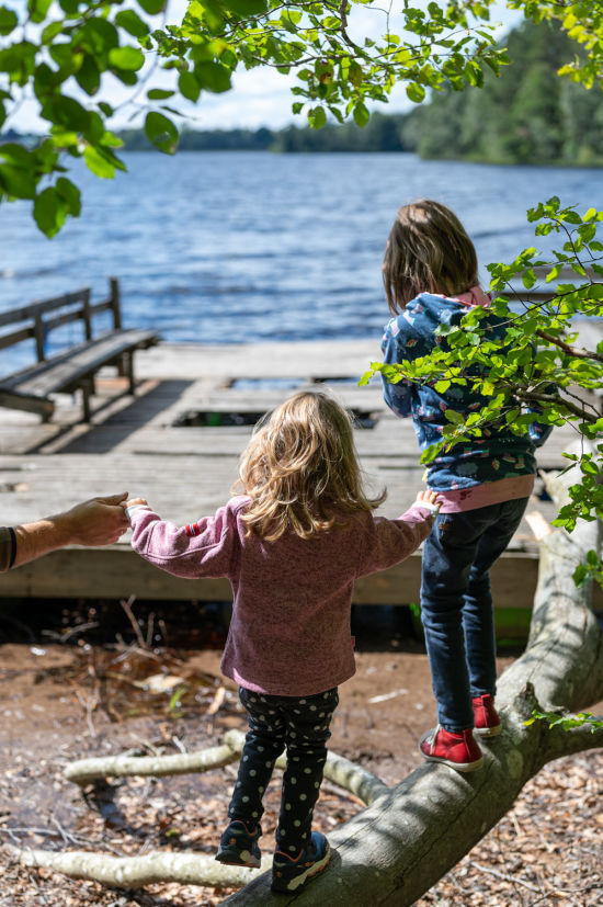 Klettern am Seeufer, Vittsjö, Skane