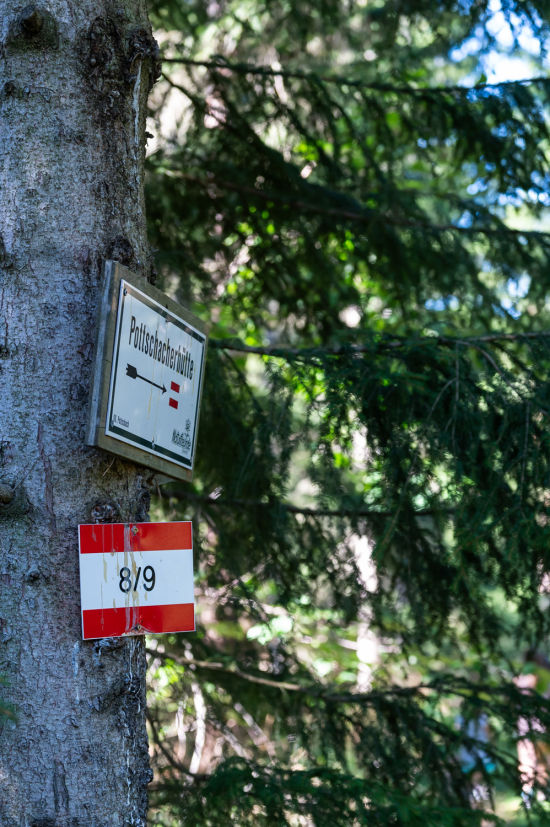 Beschilderung Pottschacher Hütte