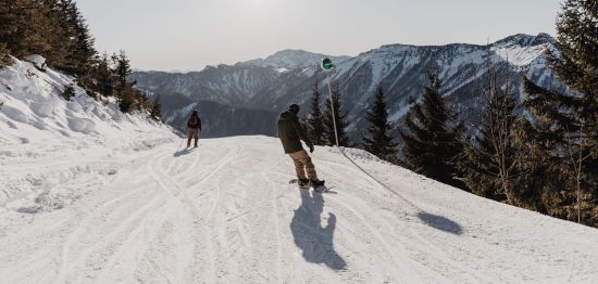 Wintersportler im Skigebiet Lackenhof am Ötscher