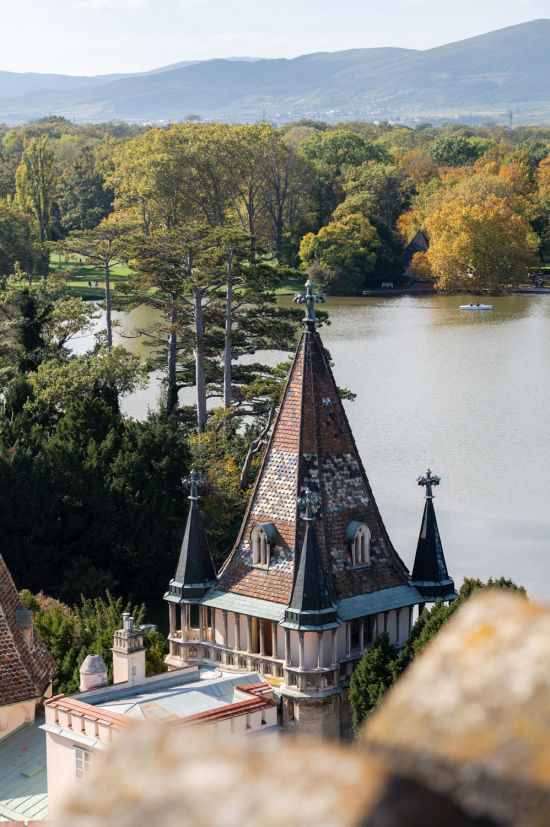 Aussicht vom Turm der Franzensburg auf den Schlosspark Laxenburg