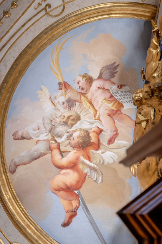 Deckenfresko in der Bibliothek, Museum am Dom, St. Pölten