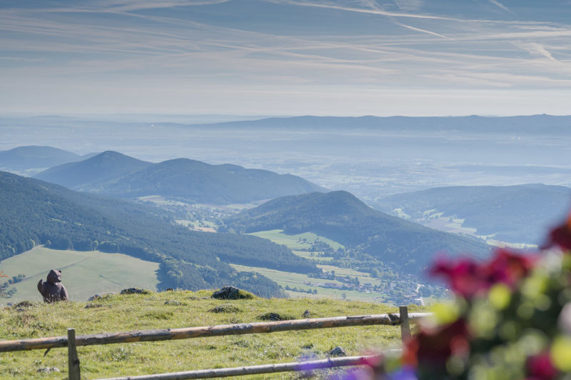Blick ins Tal von der Geländehütte