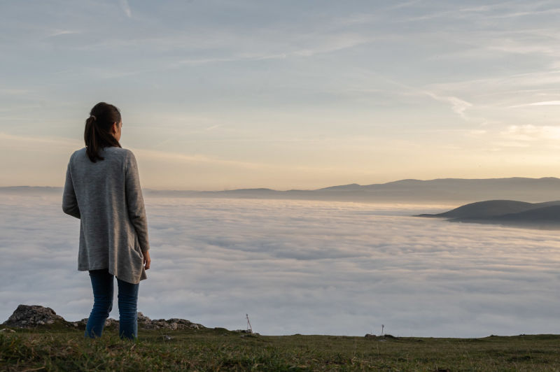 Hohe Wand über den Wolken beim Skywalk