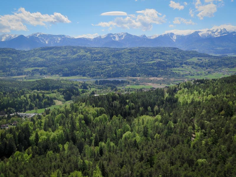 Aussicht auf den Keutschacher See vom Pyramidenkogel aus