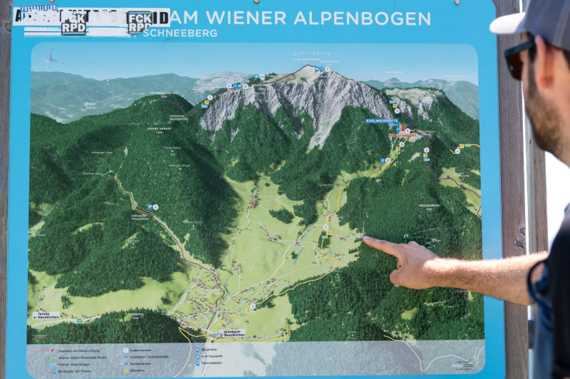 Wanderkarte Puchberg am Schneeberg Wanderkarte am Fadelsattel am Schneeberg von Puchberg