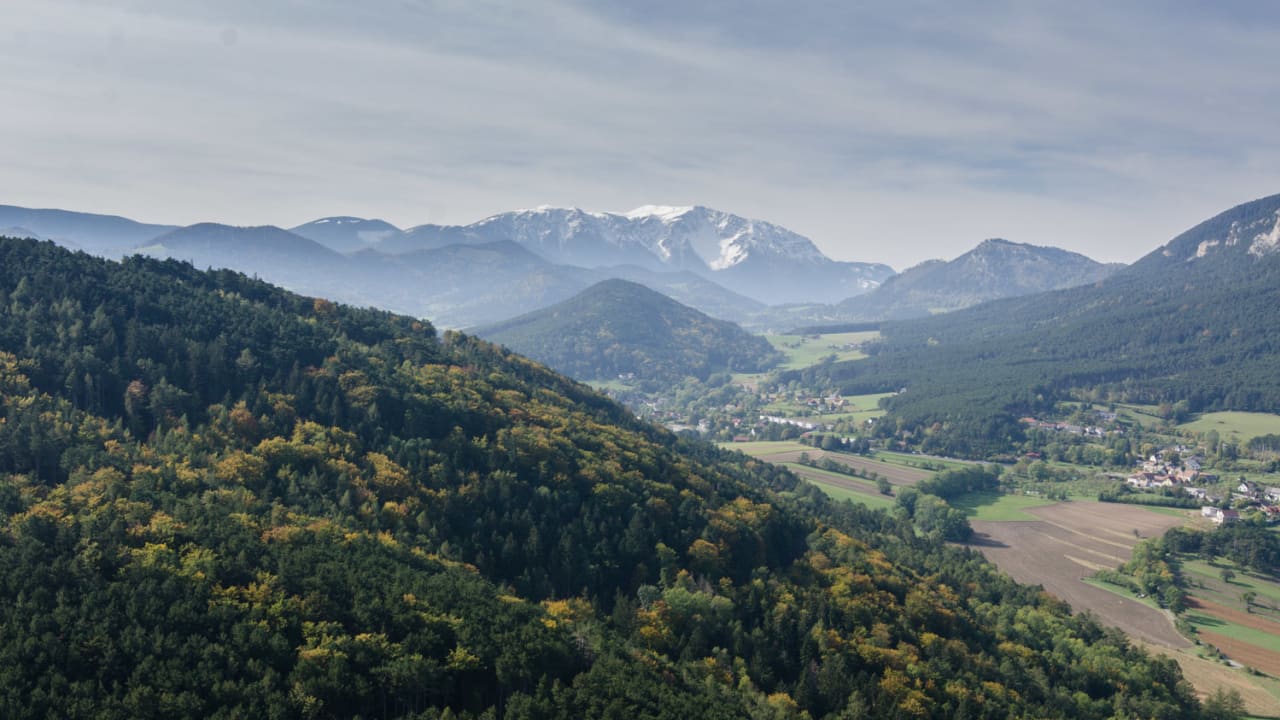 Blick auf den Schneeberg vom Kienberg aus, Fischauer Vorberge