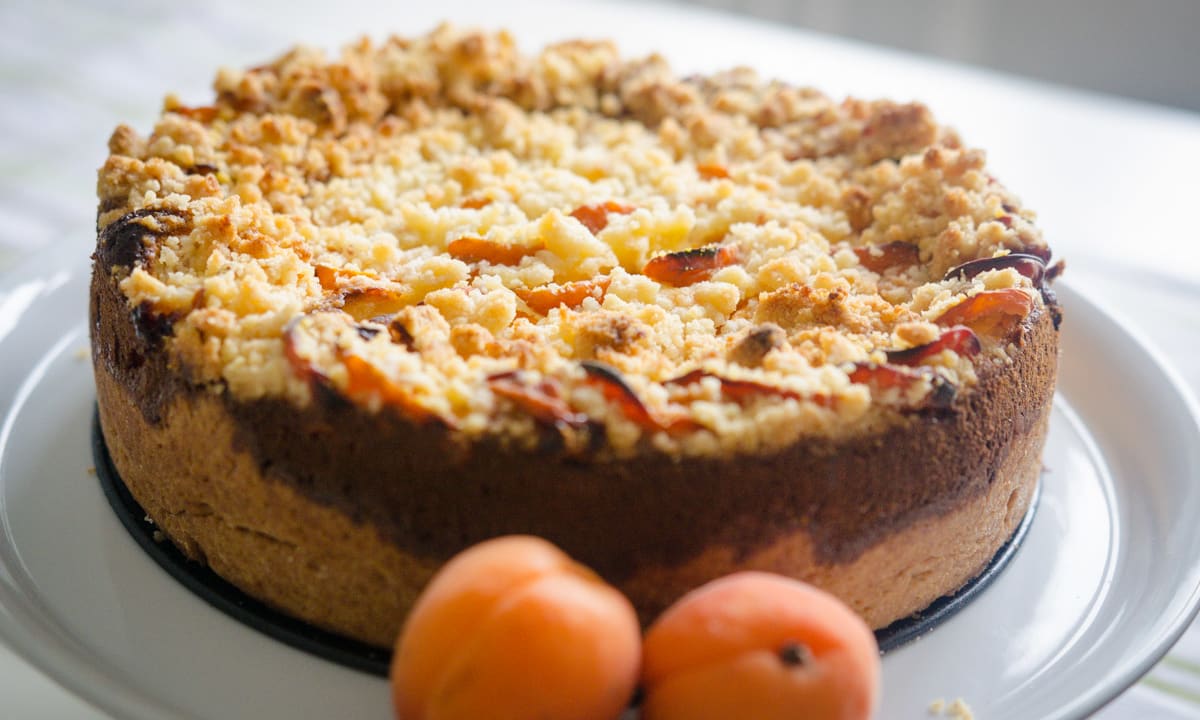 Marillen Topfen Torte Marillen Topfen Torte mit Streusel und Marillen