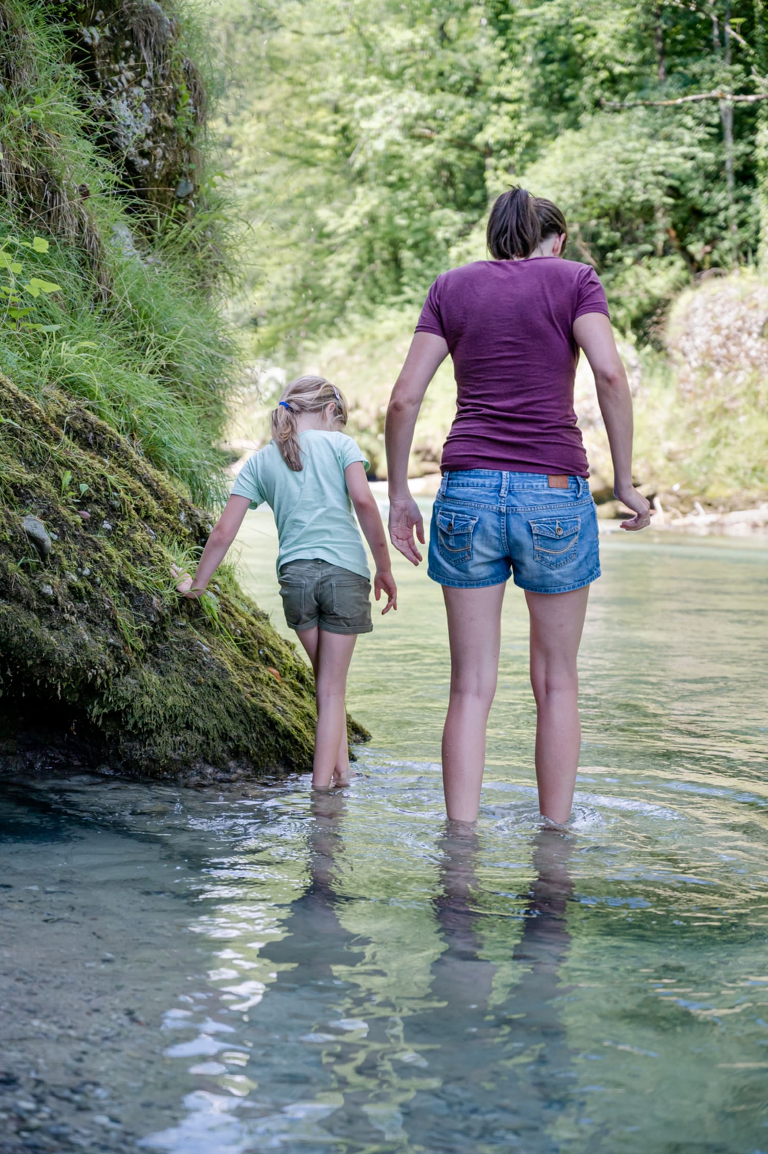 Mama und Kind in der Erlaufschlucht bei Purgstall