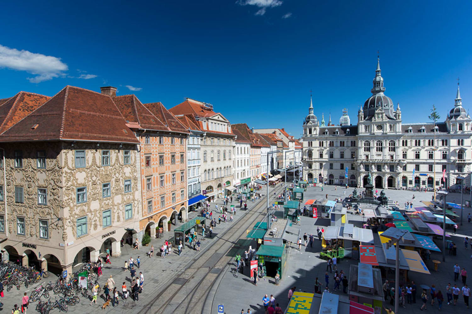 Blick auf die Altstadt von Graz von oben