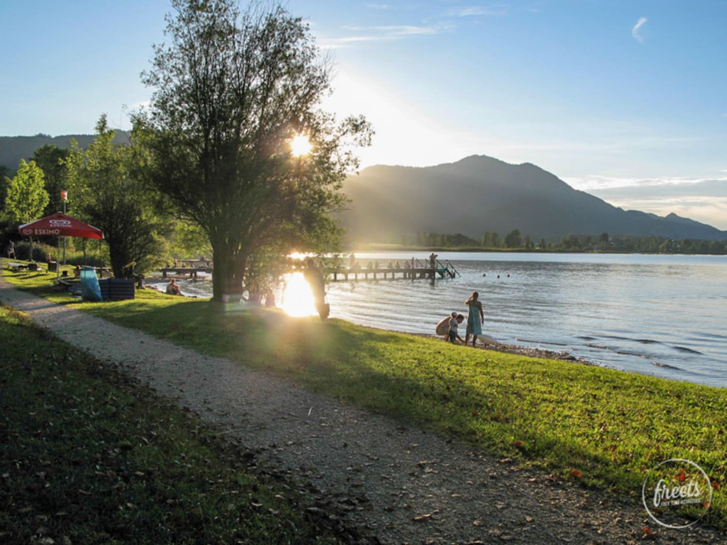 Wolfgangsee, Strandbad Sonnenuntergang im Strandbad am Wolfgangsee