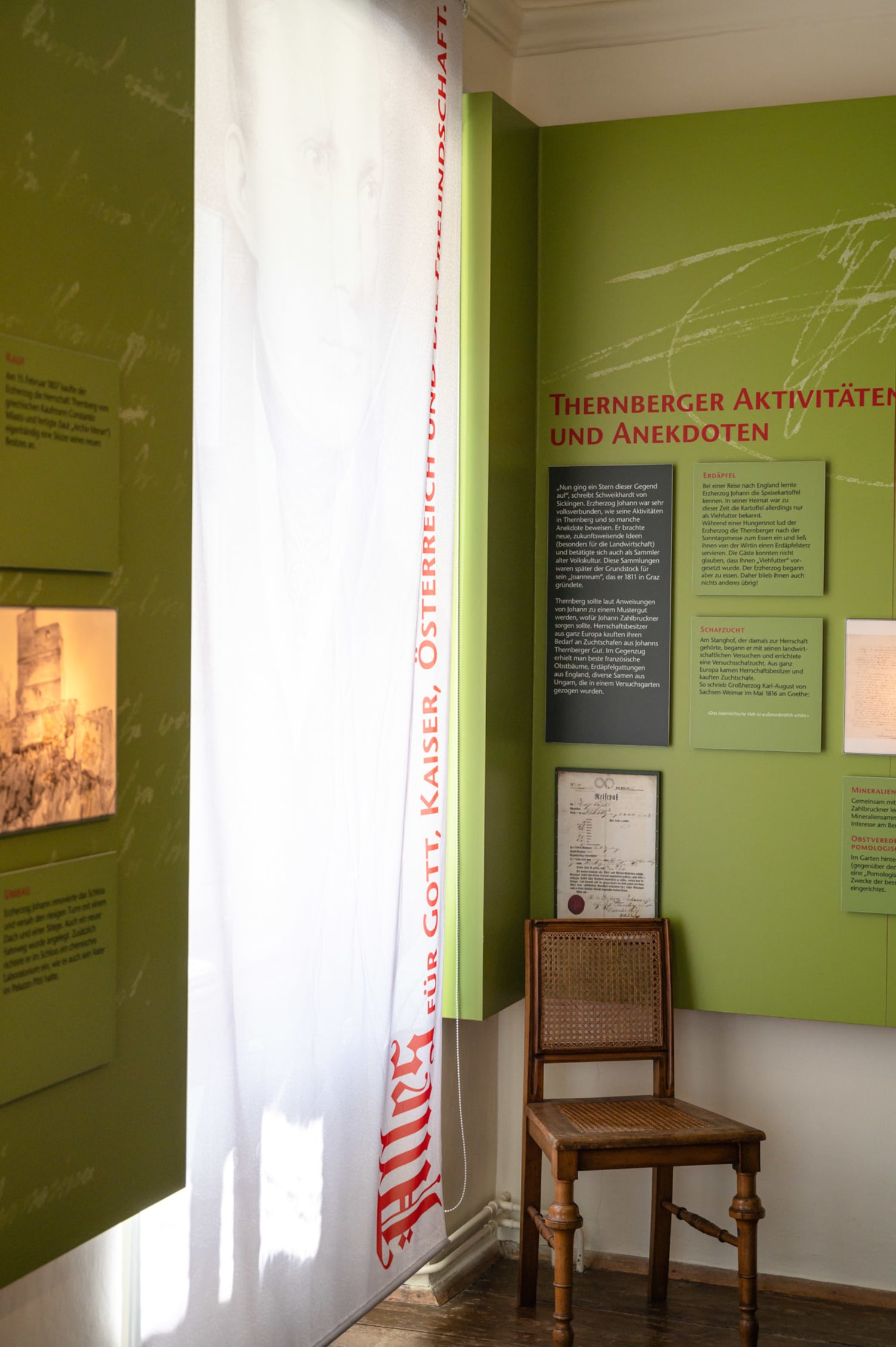 Erzherzog Johann Dokumentation, Detail Ausstellungsraum im Pfarrhof