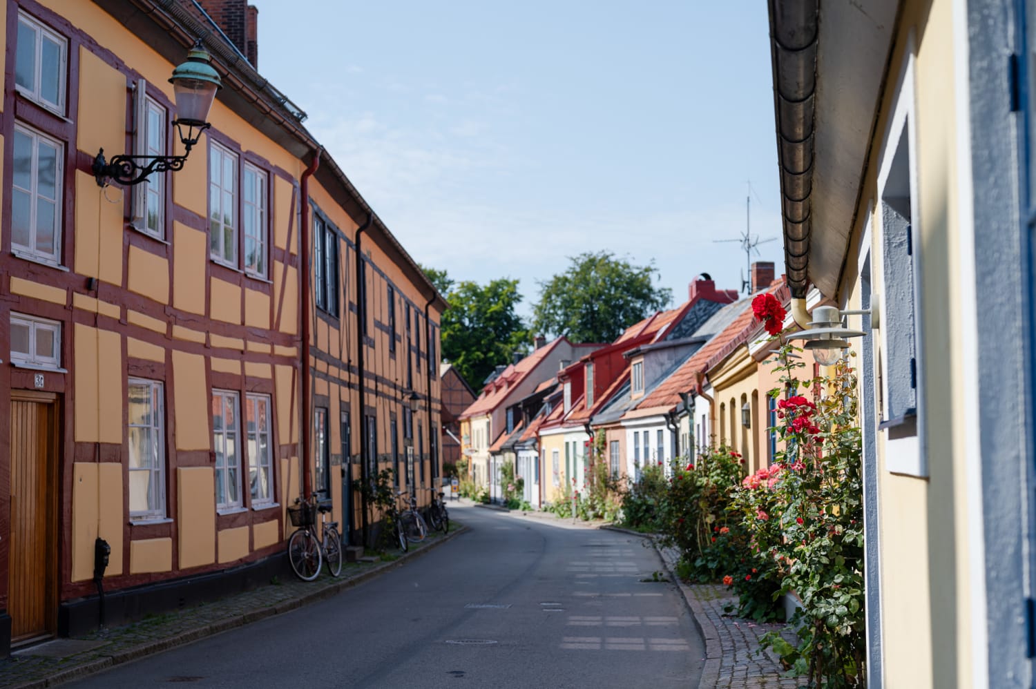 Straße in Ystad, Skane, Südschweden