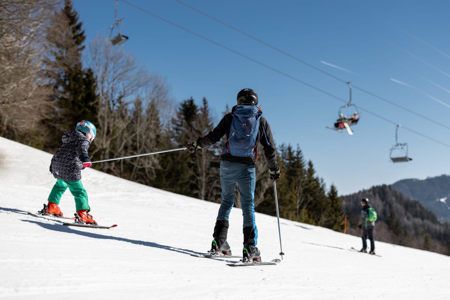 Skifahren mit Kind im Skigebiet Annaberger Lifte, Mostviertel