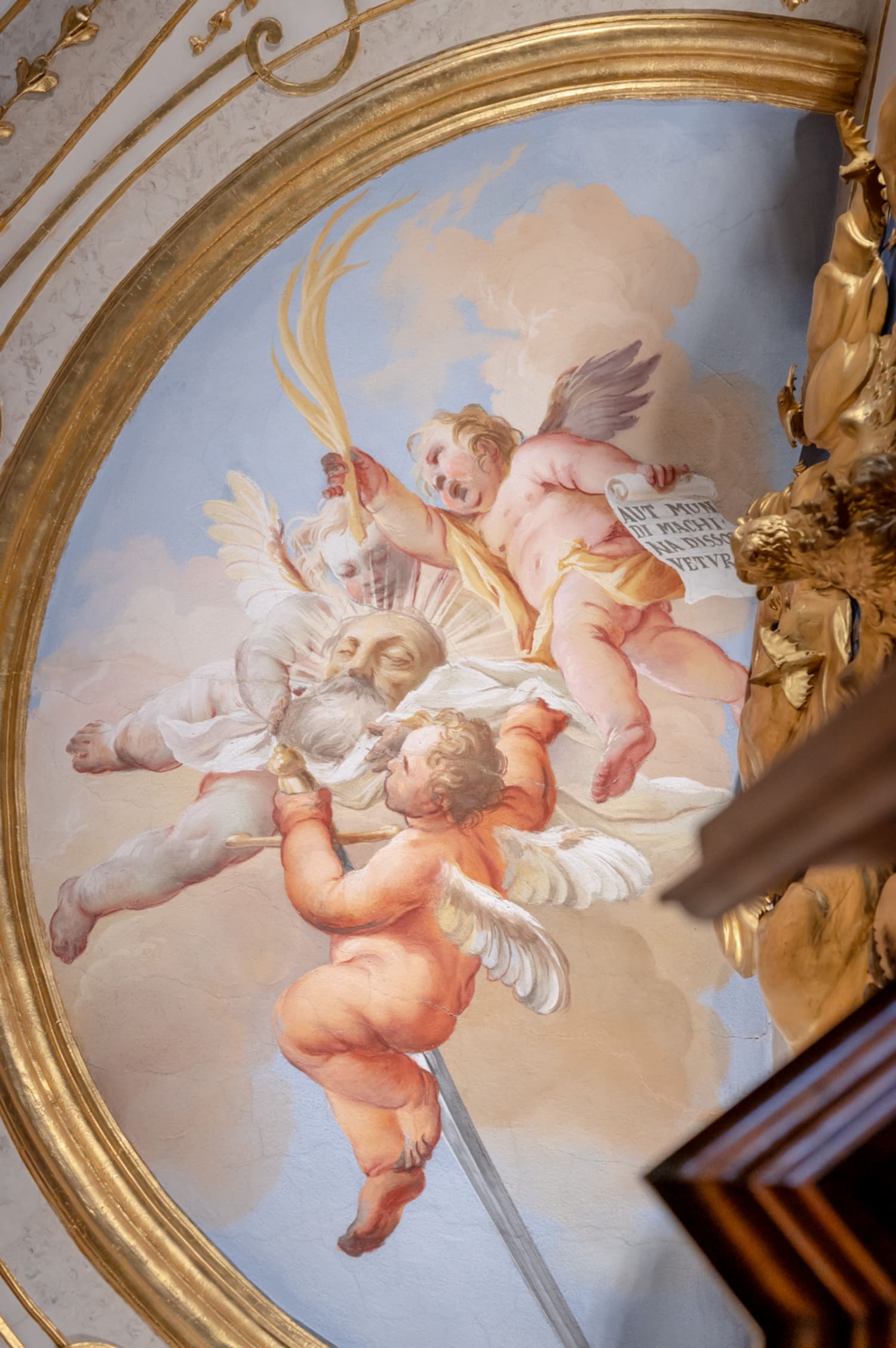 Deckenfresko in der Bibliothek, Museum am Dom, St. Pölten