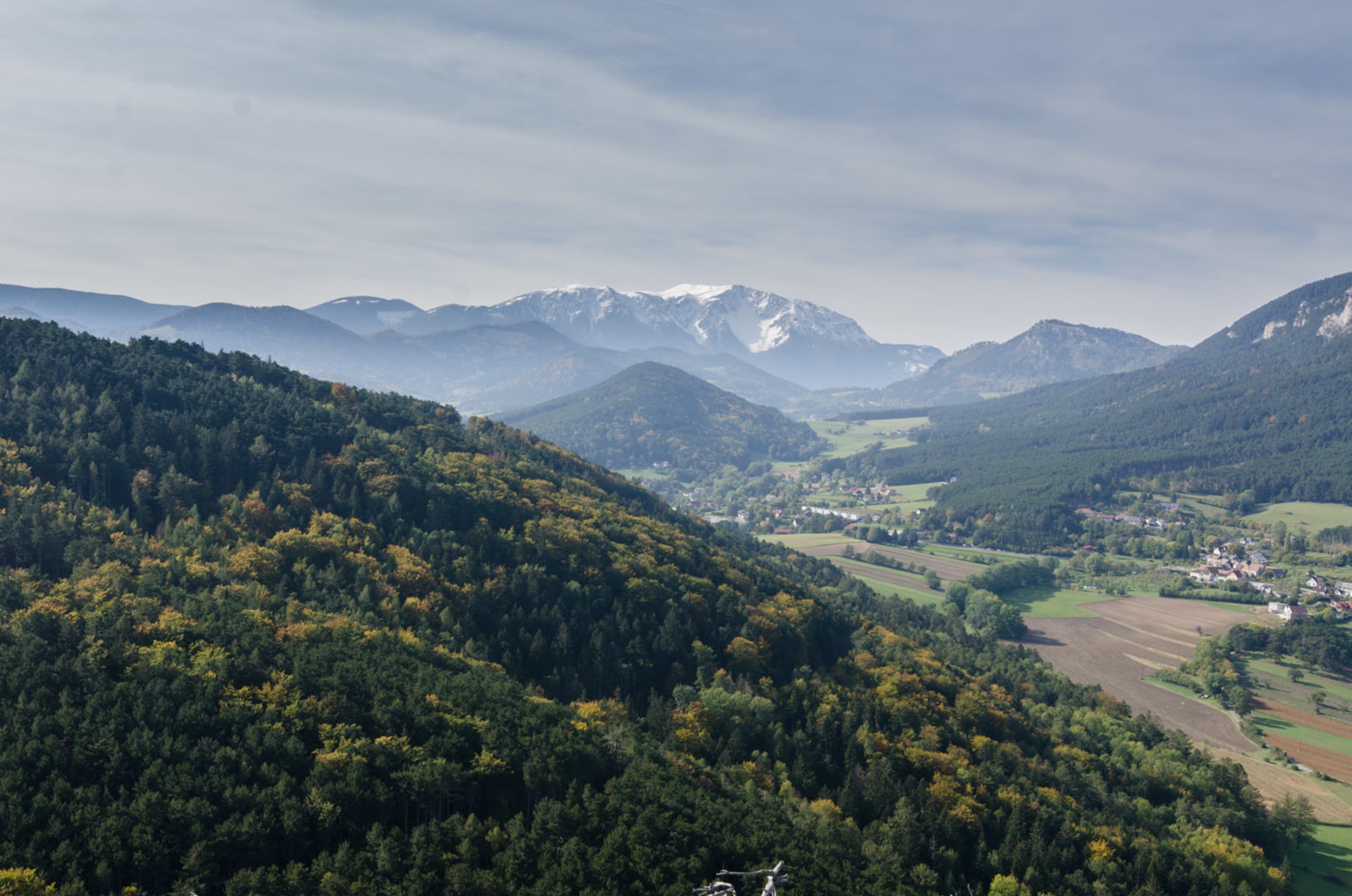 Aussicht vom Irmasteig auf den Schneeberg