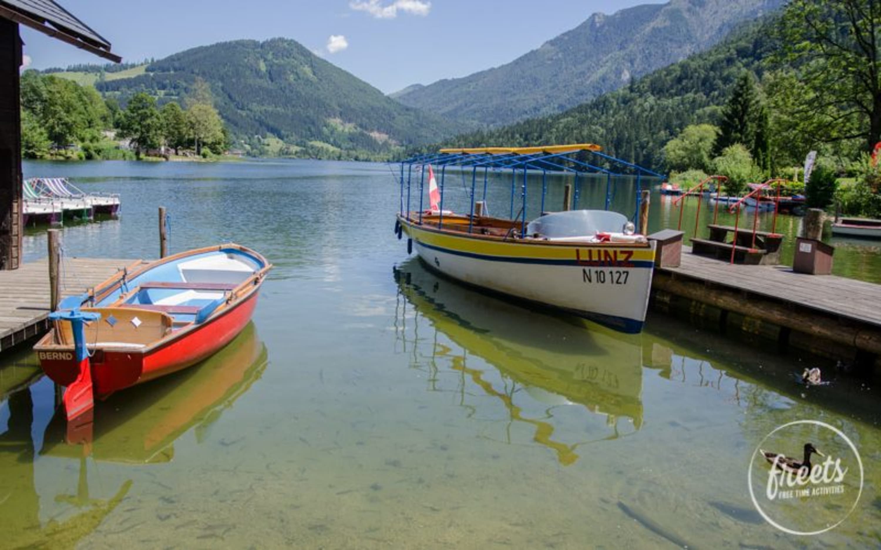 Lunz am See, Boote Boote am Lunzer See bei der Bootsvermietung