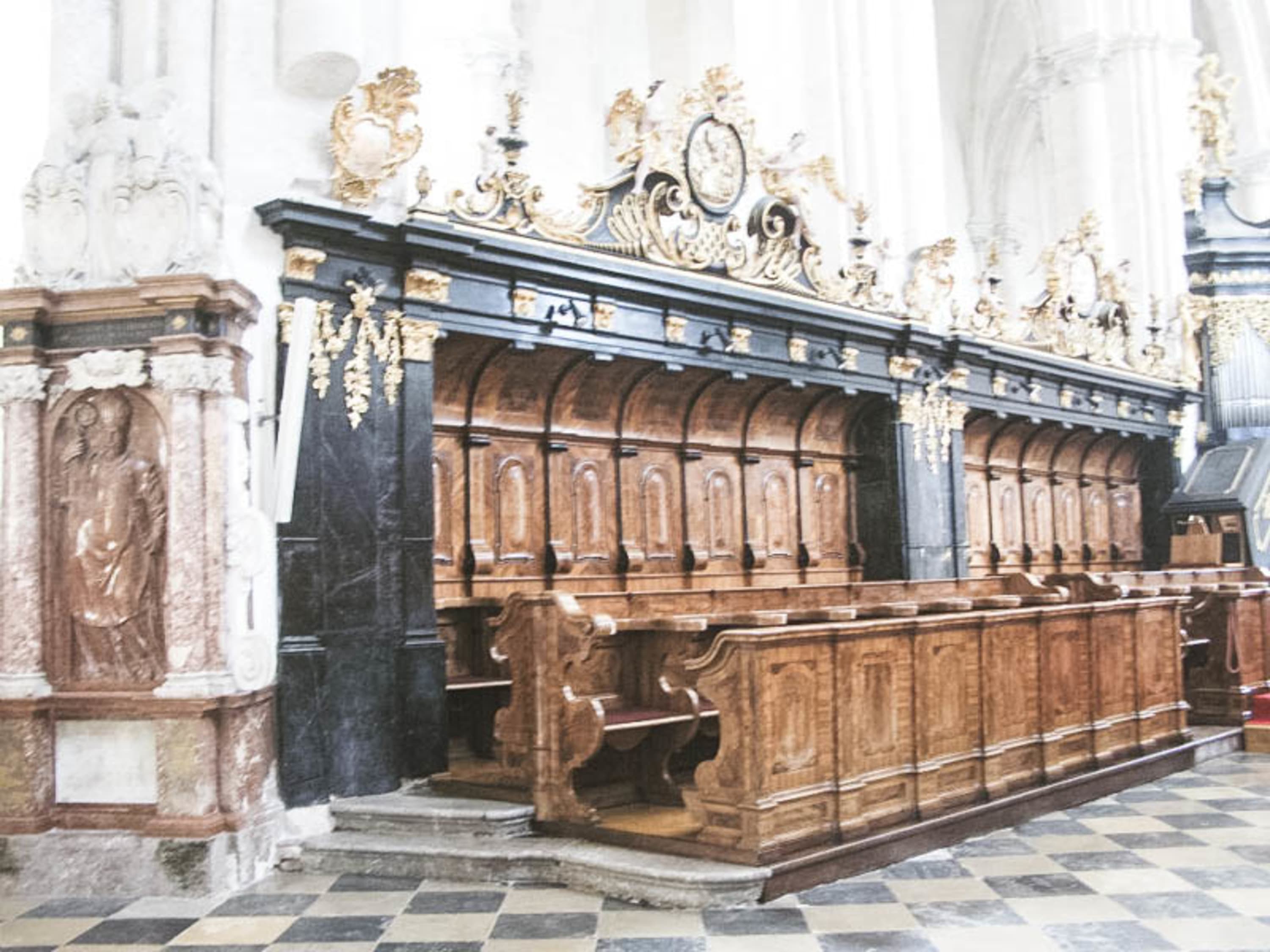 Stift Lilienfeld, Klosterkirche barockes Chorgestühl im Stift Lilienfeld
