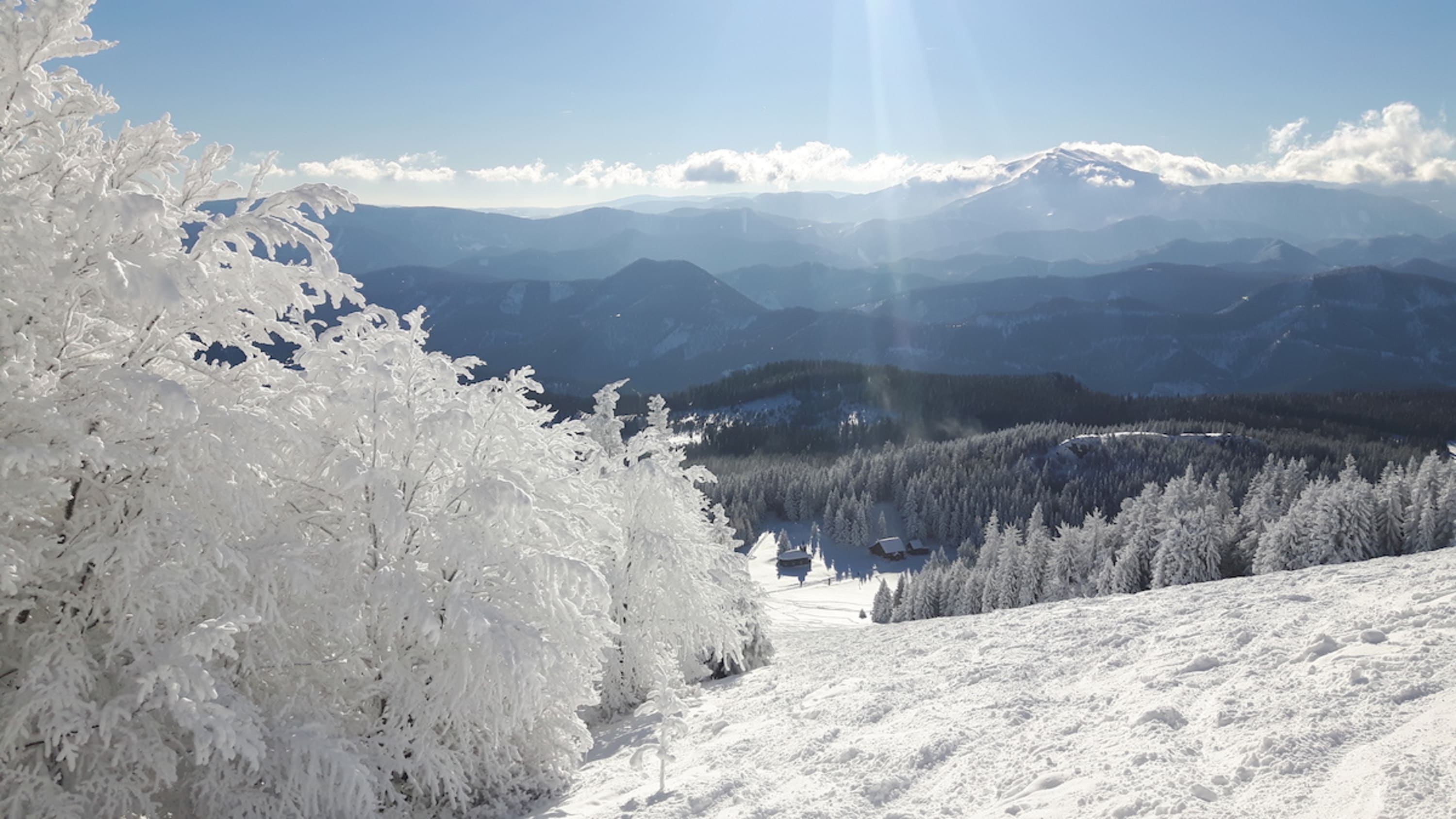 Aussicht im Naturschneeparadies Unterberg