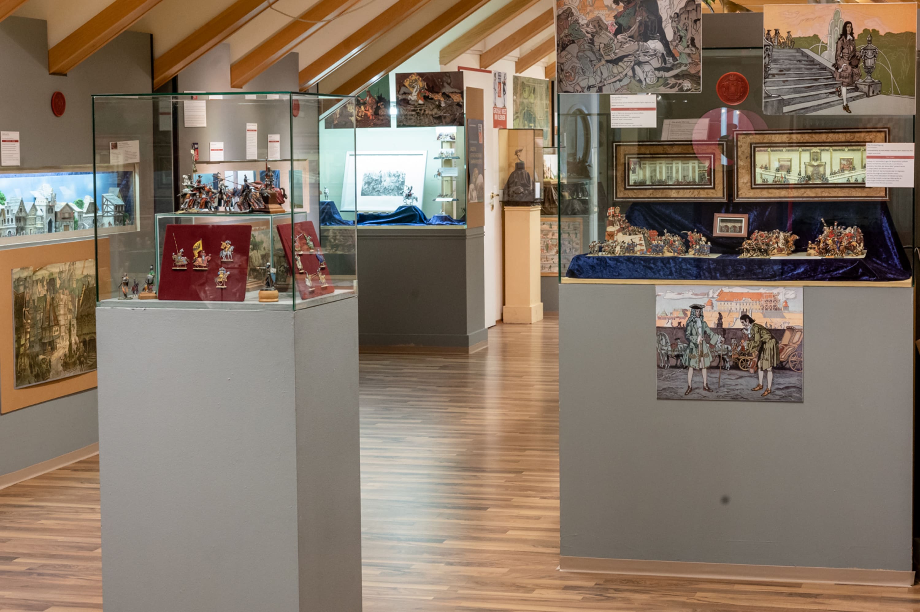 Vitrine Zinnfigurenwelt Katzelsdorf Ausstellungsraum in der Zinnfigurenwelt Katzelsdorf